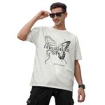 Broke Memers Oversized Cotton Graphic Print Taylor Music Album TS Reputation Drop Shoulder T-Shirt for Men and Women (S, Off White)