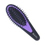 Roots - Mini Pocket Quick Detangling Hair Brush, Soft Purple Ball Tipped Bristle - Handheld Massage for Unisex - All Hair Types - Mini Travel Detangler Purple Hair Brush - Pack of 1 - GG06-PL