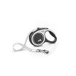 Flexi New Comfort Tape Grey & Black Extra Small 3m Retractable Dog Leash/Lead for Dogs up to 12kgs/26lbs