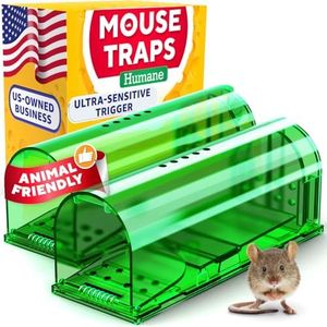 Humane Catch and Release Indoor/Outdoor Mouse Traps Pack of 2 - Easy Set Durable Traps, Safe for Children, Pets and Humans - Instantly Remove Unwanted Vermin from Your Home