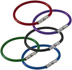 Lucky Line 5” Twisty Lock Key Ring, Flexible Nylon Coated Steel Wire Loop, Corrosion-Resistant and Durable, 5 Pack, Assorted Colors (8110005)