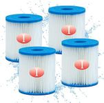 MRSTOT Type I Filter Cartridge for Pools,Replacement Filters Cartridge for 58093,for Summer Waves,for 300/330 Gal/H Filter Pumps (4 Pack)