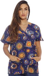 216V-20-L Just Love Women's Scrub Tops / Holiday Scrubs / Nursing Scrubs Celestial Large