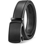 Belts Men,BOSTANTEN Mens Belts Leather Ratchet Belt Adjustable Dress Belt with Click Sliding Buckle Black