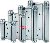 LOOTICH Heavy Duty Double Action Stainless Steel Spring Hinges 4” (102mm) Self Closing for Swing Doors Freegate Saloon Cafe Bar Counter Door Load Capacity 16kg Satin (2 PCS)