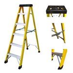 6 Tread Fibreglass Step Ladder 30000v - Electricians Heavy Duty Tread EN131 - GRP Step Ladder Sterk Systems