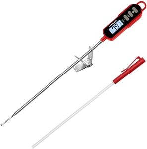 LONICERA Digital Candy Thermometer with Pot Clip, 11-Inch Probe, Red