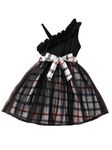 TAGAS Baby-Girl's Knee Length Net Fit and Flare Knee Dress (KD-316-BLACK-5_Black_5 6 Years)