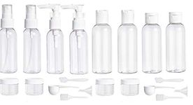 ShaniTech 20 Pcs Leak Proof Refillable Air Travel Containers Bottle for Liquid Cosmetic Toiletries Clear Airport Security TSA Air Flights Approved