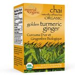 Organic Chai Tea, Golden Turmeric Ginger, Naturally Caffeine Free by imperial organic, 18-pack