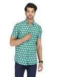 BASE 41 Printed Half Shirt for Men(GULAB_Print_Green_XL_Green_X-Large)