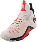 WILSON Men`s Rush Pro 4.0 MID Tennis Shoes White and Poppy, 12, White, 12