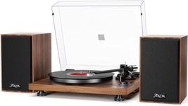 FEKTIK Record Player with Magnetic Cartridge, Bluetooth Belt Drive Vinyl Turntable High Fidelity System with 36 Watt Bookshelf Speakers, Built-in Phono Preamp, USB Recording and Auto Stop