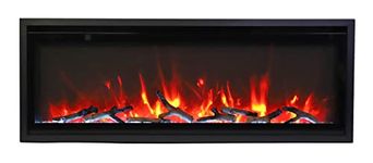 Amantii Symmetry Xtra Slim -60" Electric Fireplace, Mounted or Recessed into 2 x 4 Wall, 3 Speed Motor, WiFi Capable, and Programmable Remote