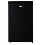 Igenix IG255B Freestanding Under Counter Larder Fridge with 2 Adjustable Glass Shelves, 1 Salad Drawer with Shelf On Top, Reversible Door, 136 Litre Capacity, 55 cm Wide, Black