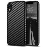 Tasikar iPhone XR Case Good Grip Carbon Fiber Texture Leather Case Compatible with iPhone XR (Black)