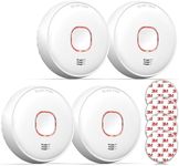 Homematic Smoke Detector with Magnetic Holder, 10 Years, Networked Smoke Detector and Heat Detector, WLAN Battery Change, Smoke Detector, Fire Detector, DIN 14604, Pack of 4