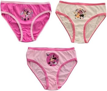 Set Mutande 3 Pezzi Mutandine in Cotone per Bambini Slip Mutanda Intimo (4-5 Anni, per Minnie Mouse)