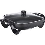 Brentwood SK65 Brentwood 12" Non-Stick Electric Skillet with Glass Lid, Medium, Black