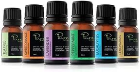 Alcyon Pure Sweet 6 Essential Oil - Essential Oils Set for Aromatherapy, Home & Personal Care - Nature's Solutions for Wellness & Comfort - Set: 6 x 10 ml with Lavender, Lemongrass, Tea Tree & More