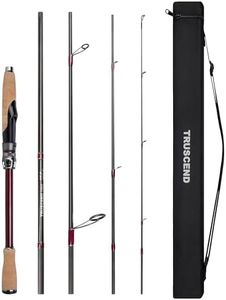 TRUSCEND Craz Easy Control Spinning Fishing Rods, 1-Piece Performance Multi-Piece Travel Rod, High Strength & Sensitive Backbone, Tough Fishing Rod with Toray Carbon, Fuji A Ring & K Guide