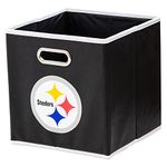 Franklin Sports NFL Pittsburgh Steelers Collapsible Storage Bin - NFL Folding Cube Storage Container - Fits Bin Organizers - Fabric NFL Team Storage Cubes