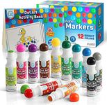 Dot Markers Toddler Activities Washable 12 Colors Dot Markers for Toddlers and Kids’ Bingo Daubers Dot Paint. Toddler Art Supplies. Includes a Free Dot Markers Activity Book