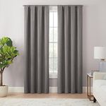 Eclipse Cannes Magnitech 100% Blackout Curtain, Rod Pocket Window Curtain Panel, Seamless Magnetic Closure for Bedroom, Living Room or Nursery, 63 in long x 40 in wide, (1 Panel), Charcoal