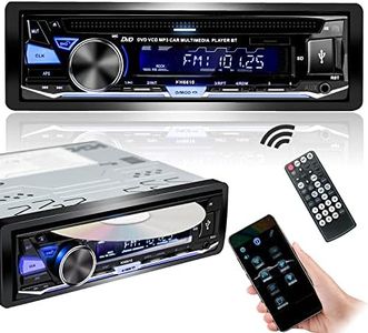 Hengweili Single Din Car Stereo CD DVD Bluetooth USB Player Audio Receiver AM/FM Radio APP Control MP3 SD AUX