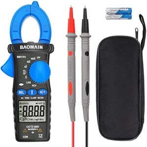 Baomain AC Digital Clamp Meter, 4000 Counts Multipurpose Clamp Meter for AC Current, AC/DC Voltage, Diode, Resistance, Continuity Test, NCV, Live Wire Test, BM1701