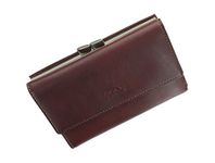 Tony Perotti Full Grain Leather Clip-Top Frame Purse with RFID Protection 1005_1 Brown