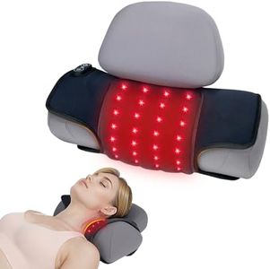 MUSE RELAX Red Light Therapy Cervical Traction Device, Cordless Neck Stretcher Pillow for Neck Pain Relief & Hump Corrector, Christmas Gifts for Him/Her/Men/Women/Dad/Mom - No Massage Function