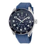 Nautica Men's NAPKBS222 Key Biscane Grey/Blue/Blue Silicone Strap Watch, Blue, Modern