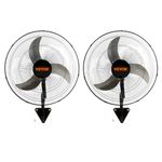 VEVOR Wall Mount Fan, 2 PCS 18 inch Oscillating, 3-speed High Velocity Max. 4000 CFM Industrial Wall Fan for Indoor, Commercial, Residential, Warehouse, Greenhouse, Workshop, Basement, Garage,Black