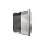 Odass | Shower Niche | 12" X 12" | NO Tile Needed | Square Stainless Steel #304 Niche | Brushed Chrome Recessed Single Shelf Organizer | Bathroom Storage for Shampoo Bottle