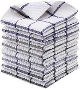 Egles Dish Towel Set of 8, 100% Cotton Grid Dish Cloths Terry Kitchen Towel 12" x 12" Ultra Soft Super Absorbent Reusable Cleaning Cloths, Multi-Purpose Quick Drying for Dishwashing (4 Colors)