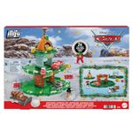 Mattel Disney and Pixar Cars Minis Advent Calendar with 24 Pieces, Surprises Include 4 Toy Mini Cars, Stackable Track & Storytelling Accessories, HXT34