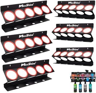 Maxshine Universal Detailing Spray Bottle Holder 6-Pack – Wall-Mounted Metal Organizer Holds 5 x 32oz Bottles with 4 Hanging Slots – Garage, Shop & Mobile Car Detailing Storage Rack (Brand Logo)