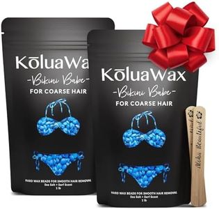 KoluaWax Hard Wax Beads for Hair Removal - Coarse Body Hair Formula - Brazilian, Underarms, Back Chest, Bikini Area Waxing- Large 1lb Refill Pearl Beans for Wax Warmers- Babe Cera Para Depilar- 2 Pack