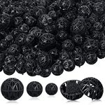 200 Pcs Bio Balls Pond Filter Media Black Aquarium Bio Media with Sponge 50 Pieces Each for 0.6 Inch and 1.5 Inch, 100 Pieces for 1 Inch for Fish Tank Aquarium Pond Canister Filter Media