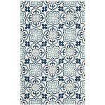 Safavieh Four Seasons Collection FRS230B Hand-Hooked Blue and Ivory Indoor/ Outdoor Area Rug (3'6" x 5'6")