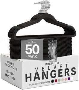 Utopia Home Premium Velvet Hangers 50 Pack - Non-Slip Clothes Hangers - Black Hangers - Suit Hangers with 360 Degree Rotatable Hook - Heavy Duty Coat Hangers