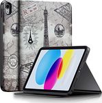 MOCA Case for iPad 10th Generation 2022 iPad 10.9 Inch iPad Case Slim Stand Back Protective Smart Cover for 10.9” iPad 10th Gen 2022 Release A2696 A2757 A2777 iPad Cover (Retro Paris)