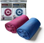 EeGo Cooling Towel, 2 Pack Microfiber Chilly Cooling Towel for Neck and Face, 39.37 x 11.81 Inch