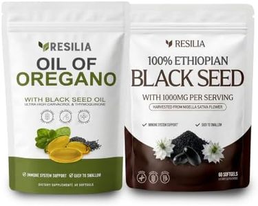 Resilia Oregano Oil & Black Seed Softgels – 6000mg Oregano + 1000mg Black Seed Per Serving – Herbal Daily Wellness Formula – Easy to Swallow – 60 Softgels