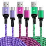 USB C Charger Cable Type C, 6FT 3Pack Samsung Type C Fast Charger Cable, USB C Cable Lead for Samsung Galaxy S24 S23+ S22 S21 S20 S10 S9 S8 A12 A13 A14 A22 A52 A53 A54 A70, Huawei P50 P40 P30 P20 Lite