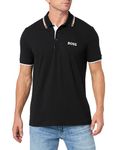 BOSS Men's Paddy Pro Stretch Pique Polo Shirt, Black Cloud, Large