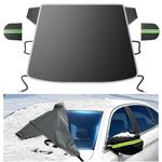 DooGooCoo [Upgraded 7-Layer Car Windshield Snow Cover, [Efficient Winter Protection] Against Snow, Ice, Frost and Water, [Military-Grade Durable] Universal Fit for Cars, SUVs, and Trucks-Medium