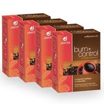 Burn + Control Coffee, 4 boxes, Gourmet South American Blend, Instant Coffee with Weight Management Herbs, Garcinia Cambogia, Yerba Mate, Javita