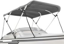 Seal Skin Covers 3 Bow / 4 Bow Bimini Top for Boats, Marine Grade Waterproof Canopy Cover with Frame, Durable Sun Shade Cover, Mounting Hardware, Rear Straps & Storage Boot (8'L X 54" H X 97"-103" W)